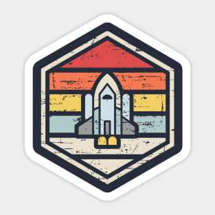 Retro Badge Space Shuttle Sticker